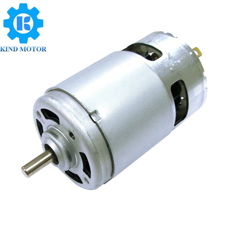 Yüksek tork 5mm uzunluklu çift şaft çapı 42mm 45mm dc 12v 18v 24volt 36v RS-750 755 750 775 3000rpm 3600rpm 6000rpm motor